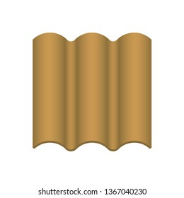 Roof tile vector icon. Made from material i.e. terracotta, slate, metal, steel, ceramic, concrete, plastic, clay or fiberglass. For cover, decoration and construction at top of house or building.