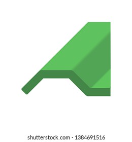 Roof tile vector icon. Made from material i.e. terracotta, slate, metal, steel, ceramic, concrete, plastic, clay or fiberglass. For cover, decoration and construction at top of house or building.