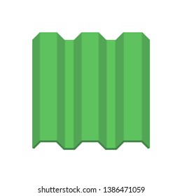 Roof tile vector icon. Made from material i.e. terracotta, slate, metal, steel, ceramic, concrete, plastic, clay or fiberglass. For cover, decoration and construction at top of house or building.