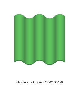 Roof tile vector icon. Made from material i.e. terracotta, slate, metal, steel, ceramic, concrete, plastic, clay or fiberglass. For cover, decoration and construction at top of house or building.