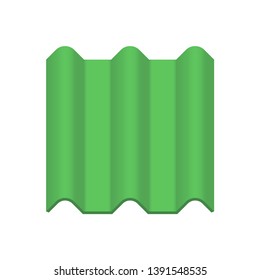 Roof tile vector icon. Made from material i.e. terracotta, slate, metal, steel, ceramic, concrete, plastic, clay or fiberglass. For cover, decoration and construction at top of house or building.