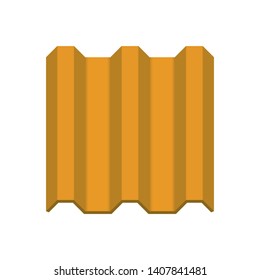 Roof tile vector icon. Made from material i.e. terracotta, slate, metal, steel, ceramic, concrete, plastic, clay or fiberglass. For cover, decoration and construction at top of house or building.