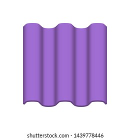 Roof tile vector icon. Made from material i.e. terracotta, slate, metal, steel, ceramic, concrete, plastic, clay or fiberglass. For cover, decoration and construction at top of house or building.