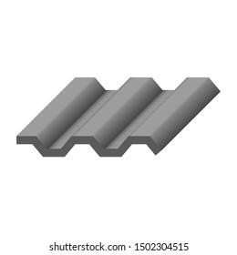 Roof tile vector icon. Made from material i.e. terracotta, slate, metal, steel, ceramic, concrete, plastic, clay or fiberglass. For cover, decoration and construction at top of house or building.
