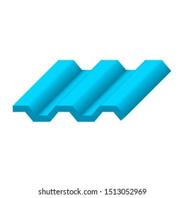 Roof tile vector icon. Made from material i.e. terracotta, slate, metal, steel, ceramic, concrete, plastic, clay or fiberglass. For cover, decoration and construction at top of house or building.