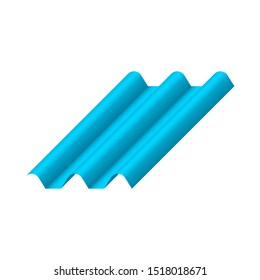 Roof tile vector icon. Made from material i.e. terracotta, slate, metal, steel, ceramic, concrete, plastic, clay or fiberglass. For cover, decoration and construction at top of house or building.