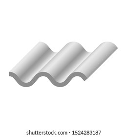 Roof tile vector icon. Made from material i.e. terracotta, slate, metal, steel, ceramic, concrete, plastic, clay or fiberglass. For cover, decoration and construction at top of house or building.