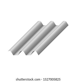 Roof tile vector icon. Made from material i.e. terracotta, slate, metal, steel, ceramic, concrete, plastic, clay or fiberglass. For cover, decoration and construction at top of house or building.