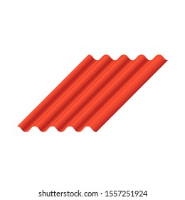 Roof tile vector icon. Made from material i.e. terracotta, slate, metal, steel, ceramic, concrete, plastic, clay or fiberglass. For cover, decoration and construction at top of house or building.