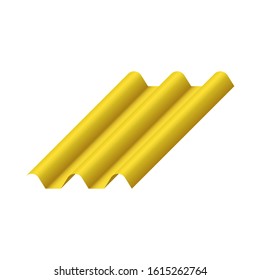Roof tile vector icon. Made from material i.e. terracotta, slate, metal, steel, ceramic, concrete, plastic, clay or fiberglass. For cover, decoration and construction at top of house or building.