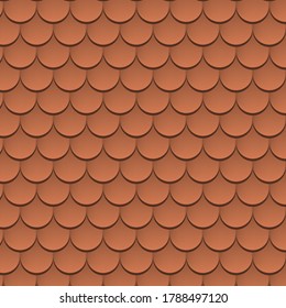 Roof tile vector texture pattern. Rooftop terracota tile