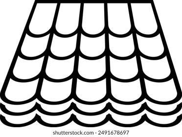 Roof Tiles. Building Line Icon