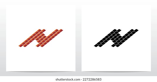 Roof Tiles Forming Letter Logo Design N