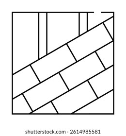 roof tiles laying line icon vector. roof tiles laying sign. isolated contour symbol black illustration