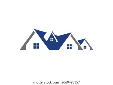 Roof top logo design concept related to real estate or apartment