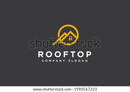 Roof top logo design vector illustration. Roof top suitable for real estate and development company logos.