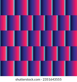 Roof from top view like pattern red and blue gradient illusion vector illustration background isolated on square template.