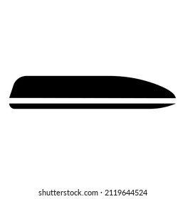 Roof trunk car box cover for travel carrying auto icon black color vector illustration image flat style simple