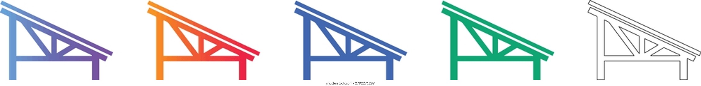 Roof Truss Structural Engineering Icons vol 1942