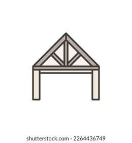 Roof Truss System vector concept colored icon or logo element