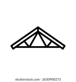 roof trusses wood frame house line icon vector. roof trusses wood frame house sign. isolated contour symbol black illustration