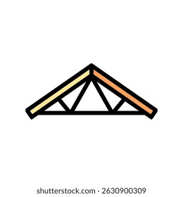 roof trusses wood frame house color icon vector. roof trusses wood frame house sign. isolated symbol illustration