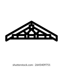 roof trusses wood frame house line icon vector. roof trusses wood frame house sign. isolated contour symbol black illustration