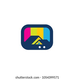 Roof Tv Logo Icon Design