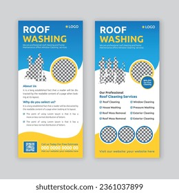 Roof washing dl flyer, rack card, leaflet template  or cleaning services  dl flyer design 