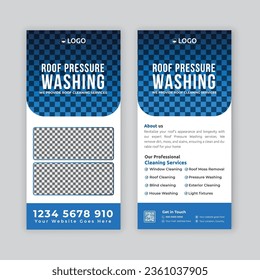 Roof washing dl flyer, rack card, leaflet template  or cleaning services  dl flyer design 