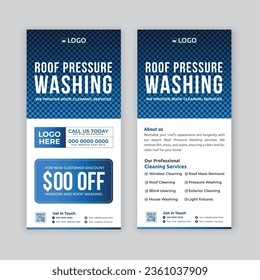 Roof washing dl flyer, rack card, leaflet template  or cleaning services  dl flyer design 