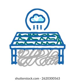 roof waterproofing doodle icon sketch vector. roof waterproofing sign. isolated symbol illustration