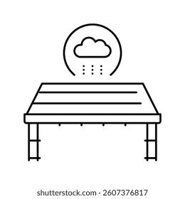 roof waterproofing line icon vector. roof waterproofing sign. isolated contour symbol black illustration