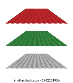 Roof With Wave Metal Sheet Cover Industrial Building. Vector Illustration Design.