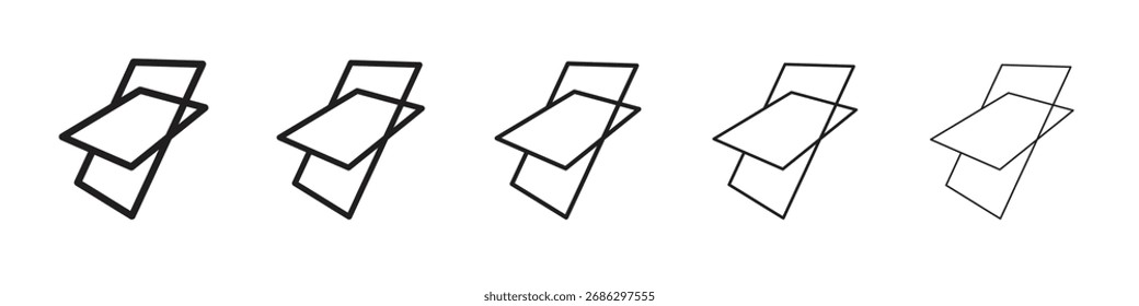 Conjunto de Vector simple de icono de ventana de techo. Ilustración gráfica