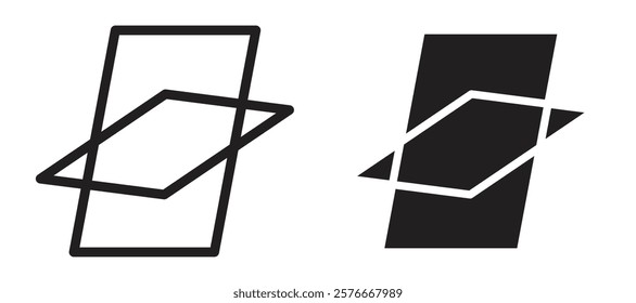 Roof window icons in outline and stroke versions