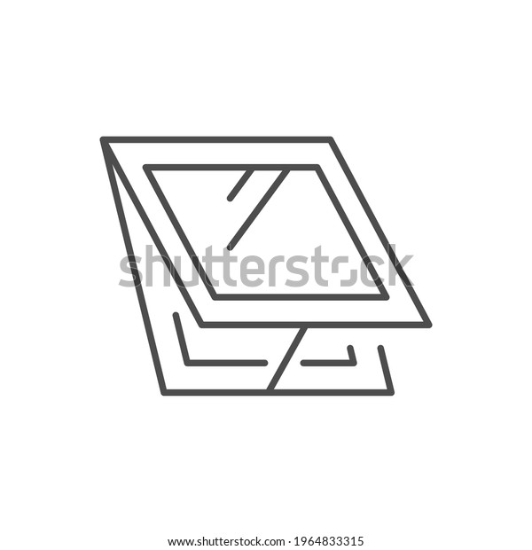 Roof window line outline\
icon