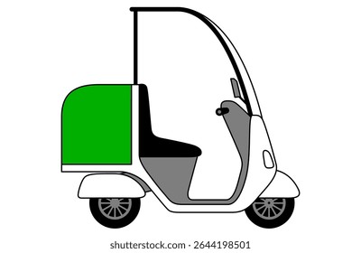A roofed delivery bike (sideway)