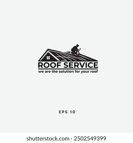 roofer , handyman, worker, timwork logo silhouette , blacak and white logo simple logo constructtion , worker construction logo