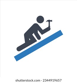 Roofer icon on white background