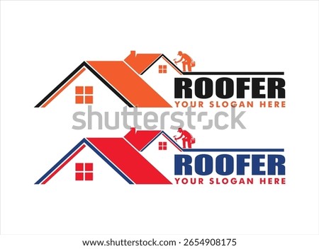 roofer repair and maintenance logo design vector illustration