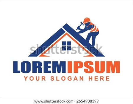 roofer repair and maintenance logo design vector illustration