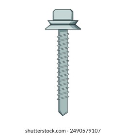 roofer roofing screw cartoon. construction steel, solar metal, installation energy roofer roofing screw sign. isolated symbol vector illustration