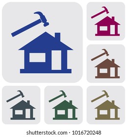 Roofer / slater icon. Vector illustration