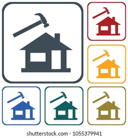 Roofer / slater icon. Vector illustration