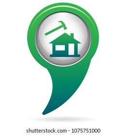 Roofer / slater icon. Vector illustration