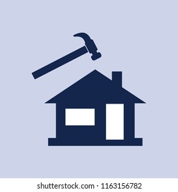 Roofer / slater icon. Vector illustration