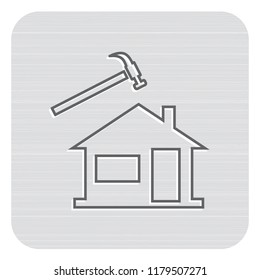 Roofer / slater icon. Vector illustration
