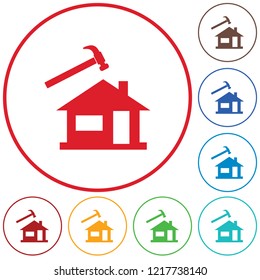 Roofer / slater icon. Vector illustration