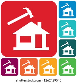 Roofer / slater icon. Vector illustration